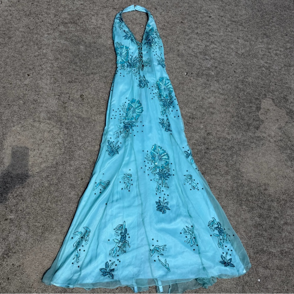 Vintage Y2K 100% Silk Beaded Dress Vintage Beaded Dress Vintage Prom Y2K Fairy - Picture 6 of 14